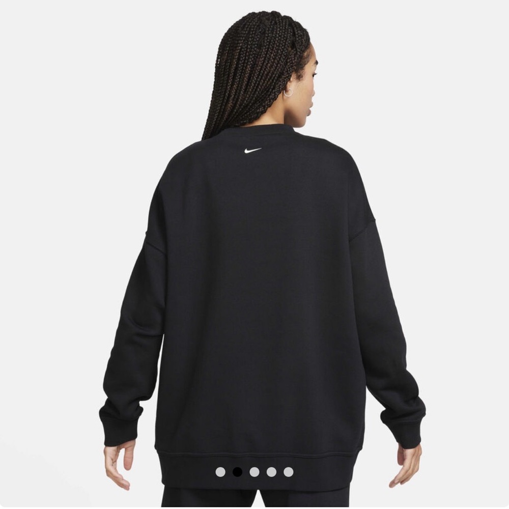 Nike Sportswear NWT Oversized Fleece Crew Neck Sweatshirt Black Women’s Small - Picture 13 of 14
